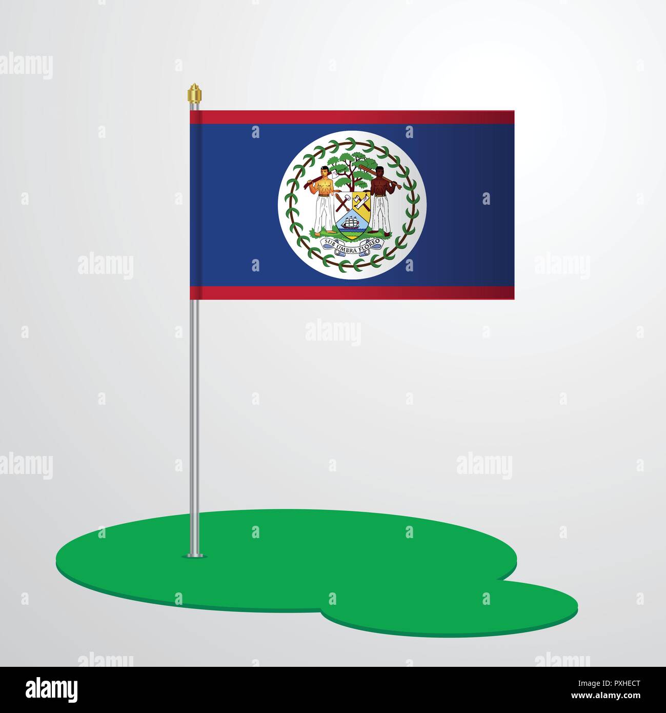 Belize Flag Pole Stock Vector Image & Art - Alamy