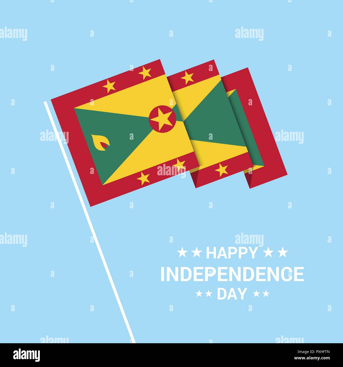 Grenada Independence day typographic design with flag vector Stock Vector