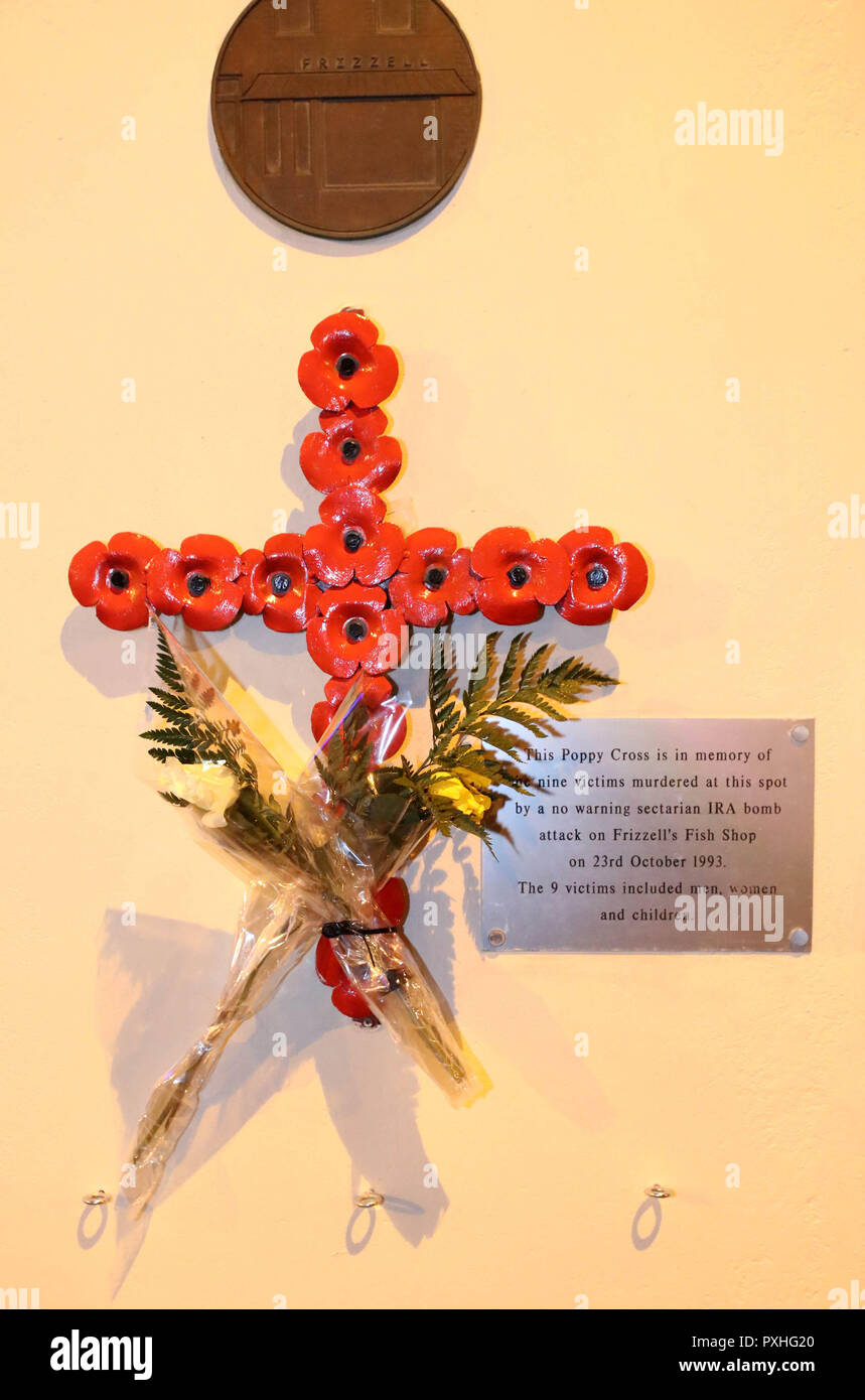 The scene at the shankill road bombing in belfast hires stock