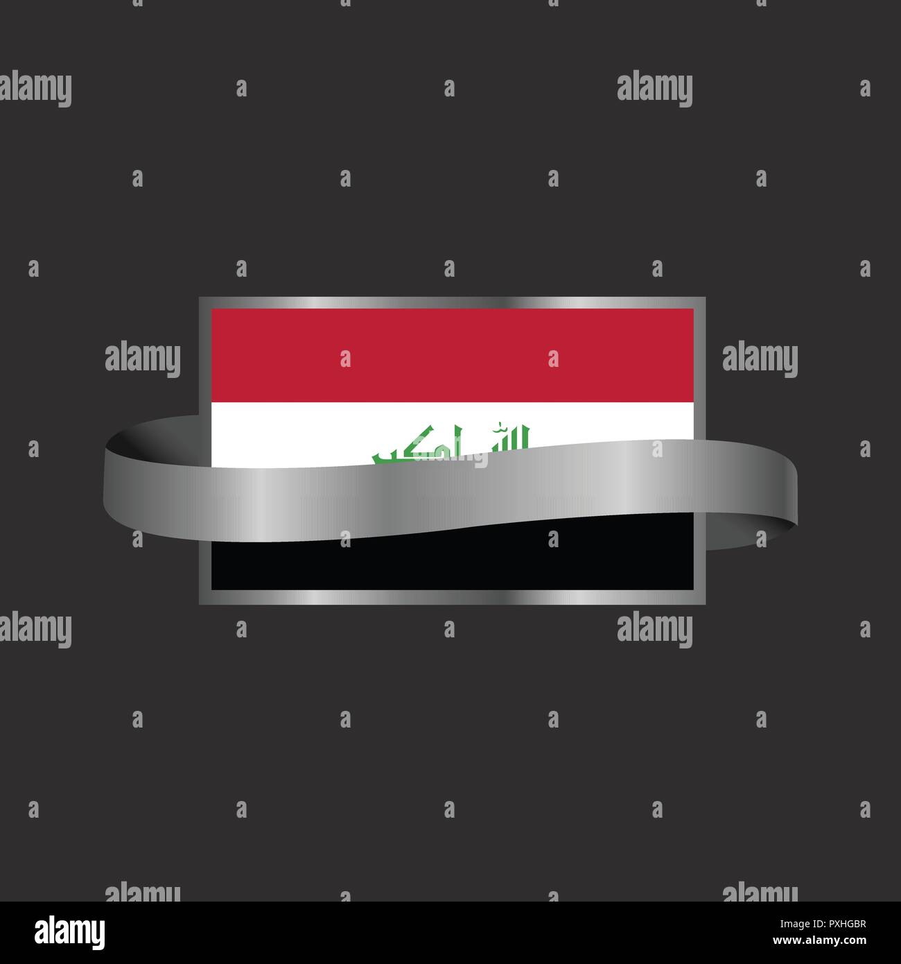 Iraq flag Ribbon banner design Stock Vector