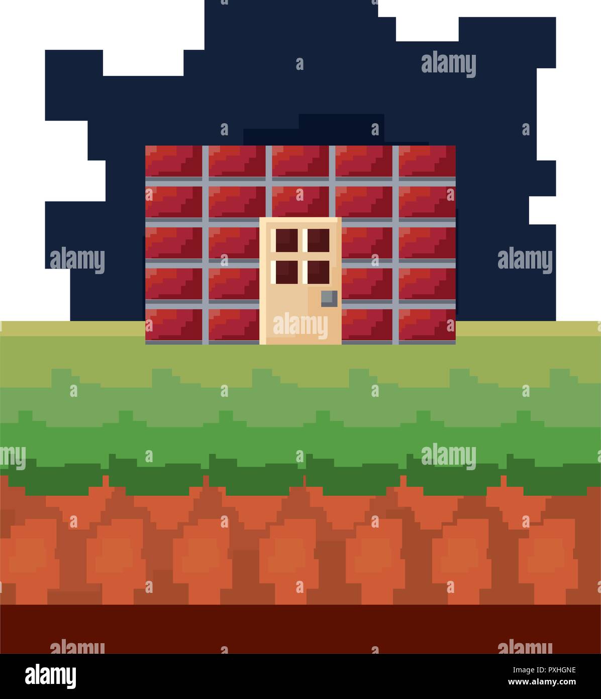 screen level video game pixel vector illustration Stock Vector Image ...