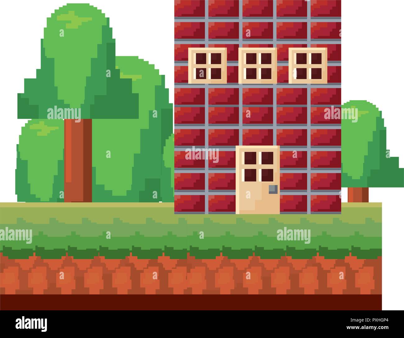 screen level video game pixel vector illustration Stock Vector Image ...