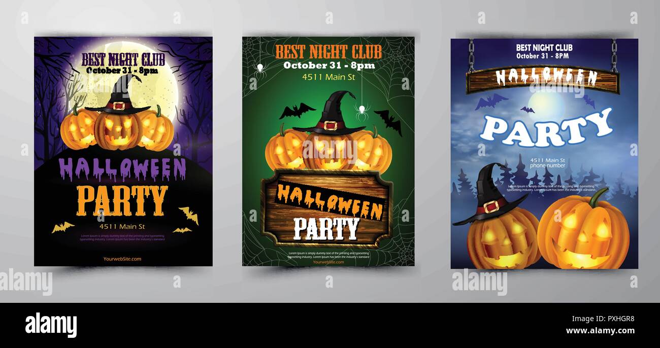 Halloween vertical background with pumpkins Stock Vector Image & Art ...