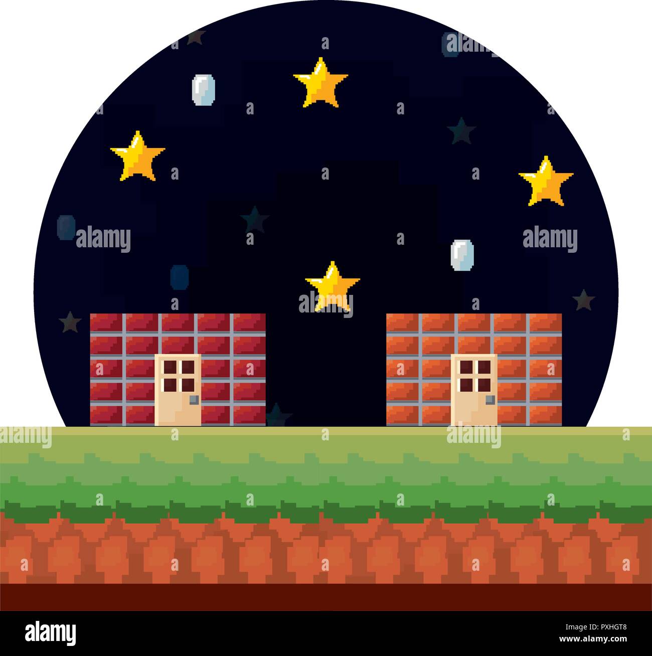 screen level video game pixel vector illustration Stock Vector Image ...