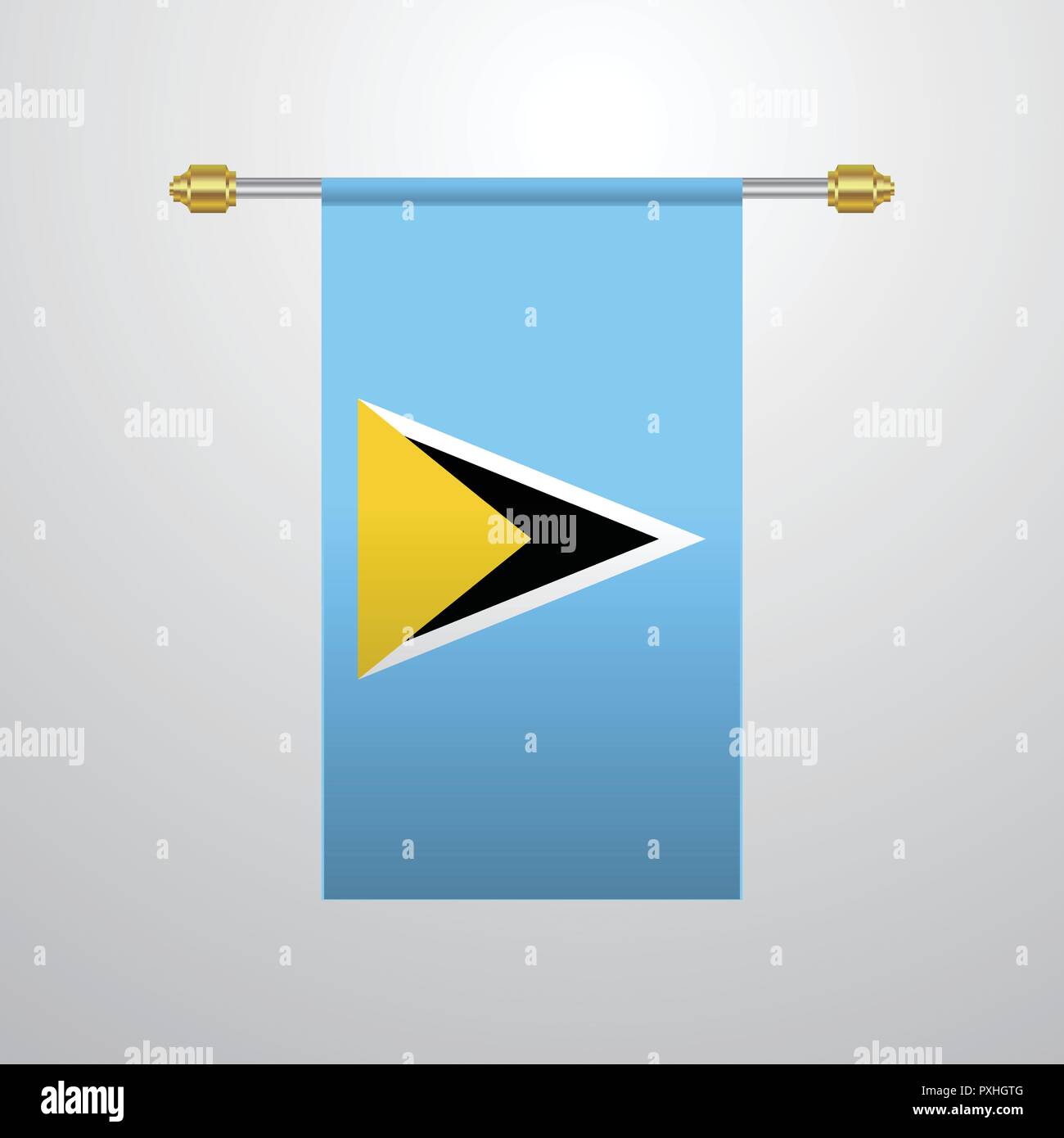Saint Lucia hanging Flag Stock Vector