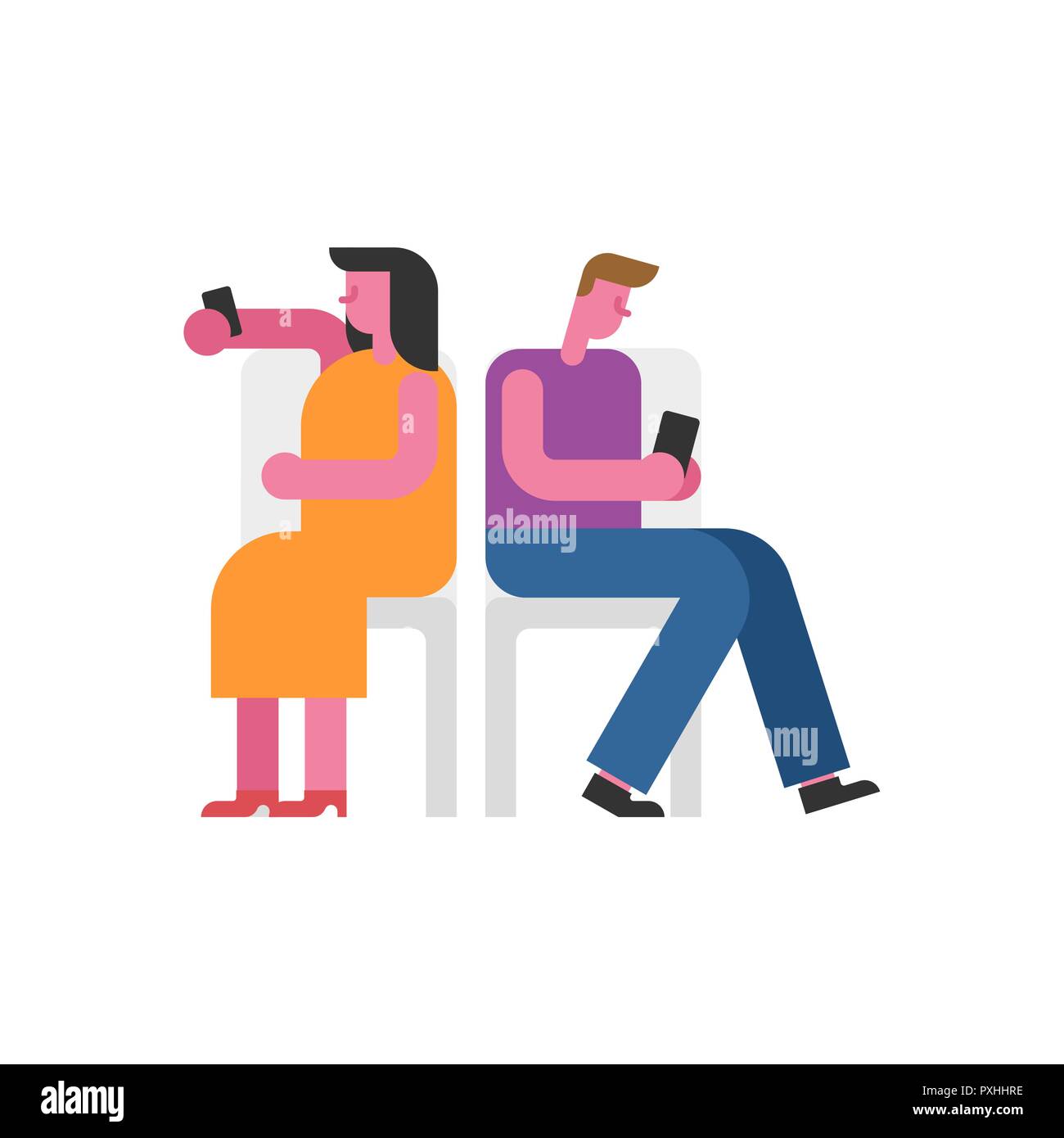 Quarrel man and woman. Scandal of lovers. Couple fracas. Divorce Relationship Stock Vector