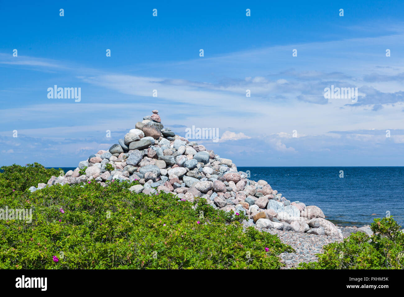 Cobbled pyramid on Cape Purekkari in Estonia Stock Photo