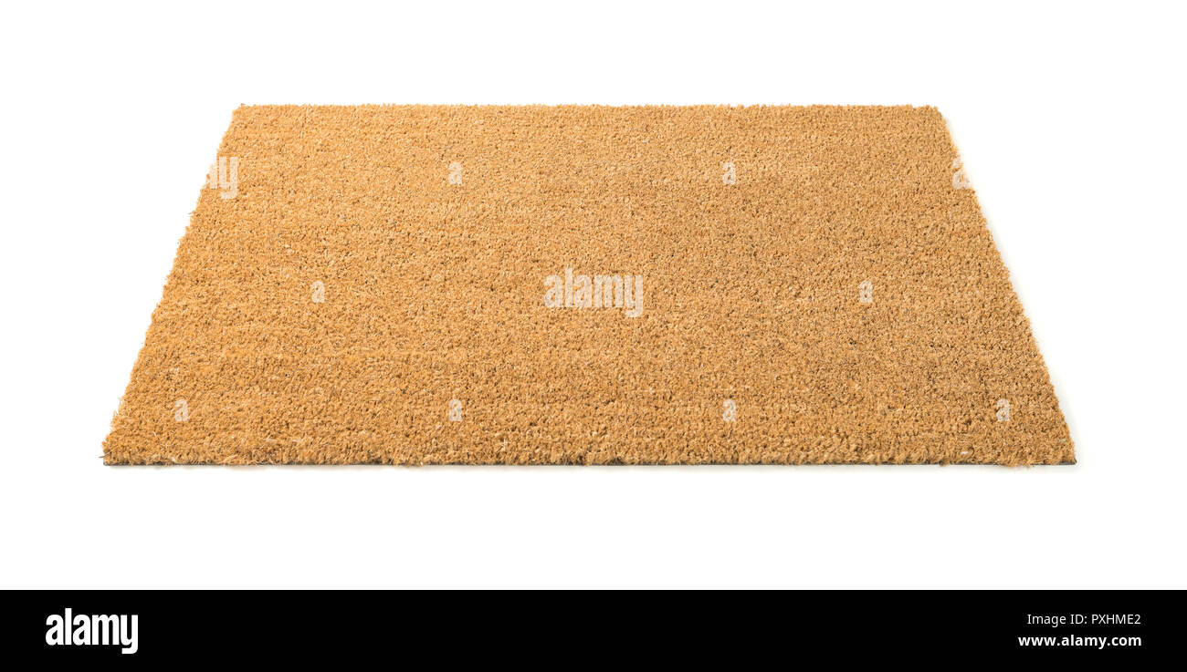 Blank Welcome Mat Isolated on White Background. Stock Photo