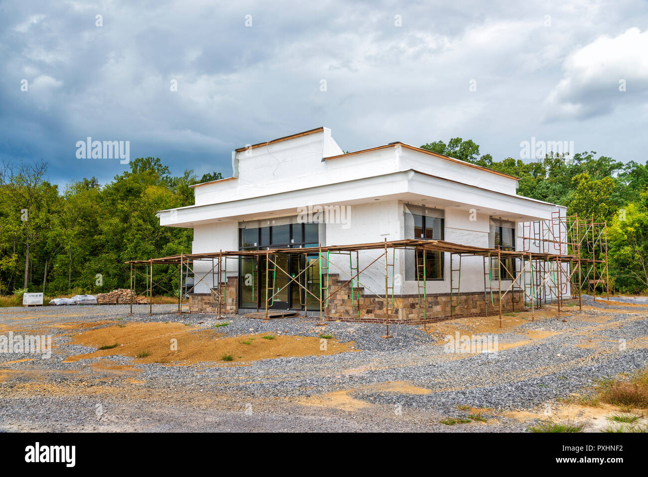 Download Horizontal Shot At An Angle Of A Fast Food Restaurant Under Construction All Visible Markings And Signs Have Been Removed Stock Photo Alamy Yellowimages Mockups