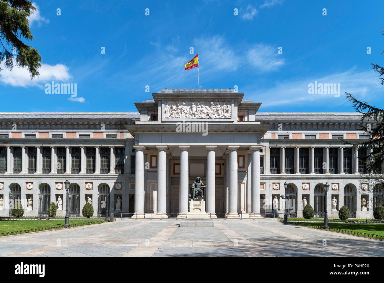 Madrid, Prado Museum. Velazquez entrance to the Museo Nacional del Prado  from Paseo del Prado, Madrid, Spain Stock Photo - Alamy