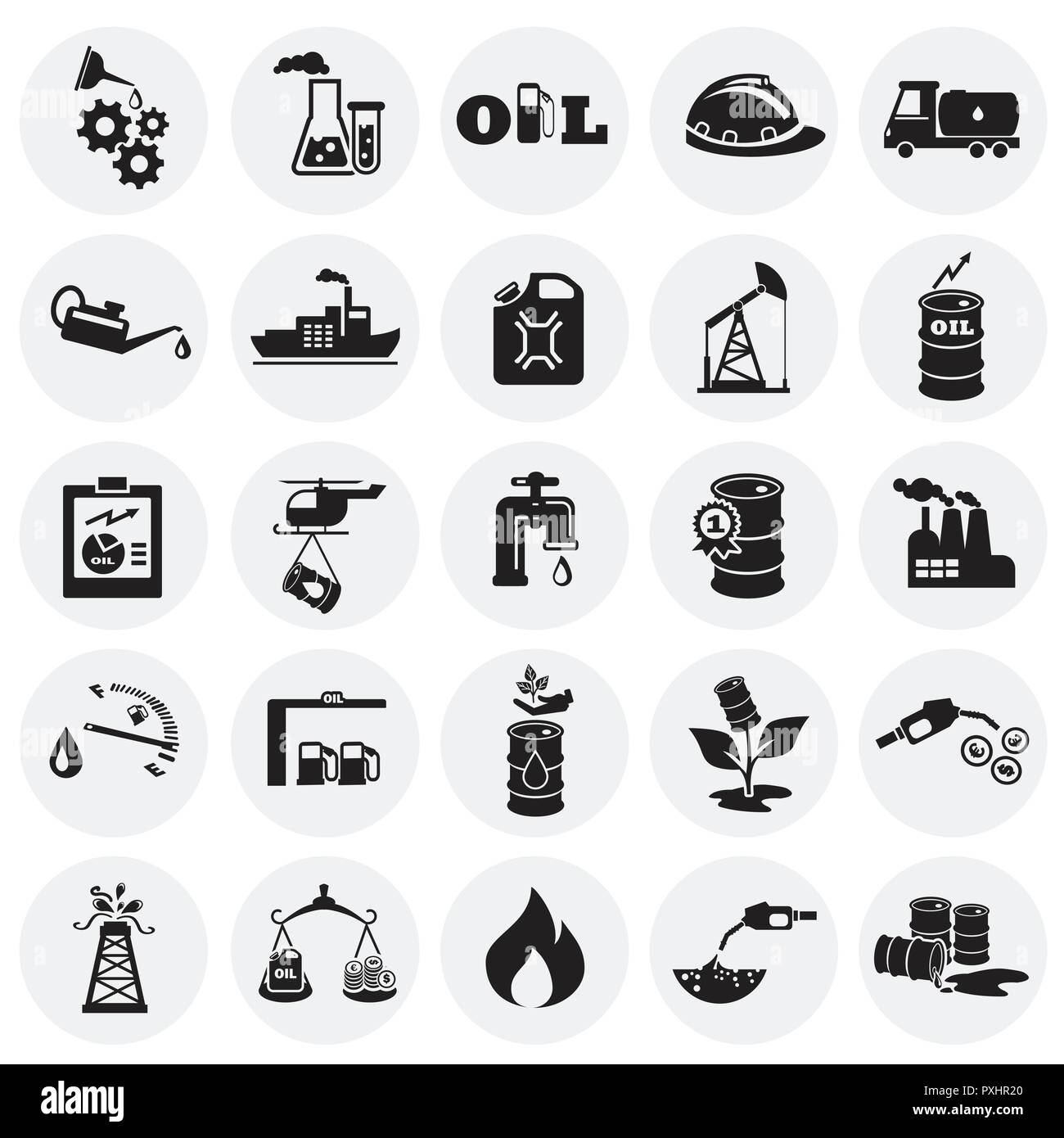 Oil industry icons on circle white background Stock Vector Image & Art