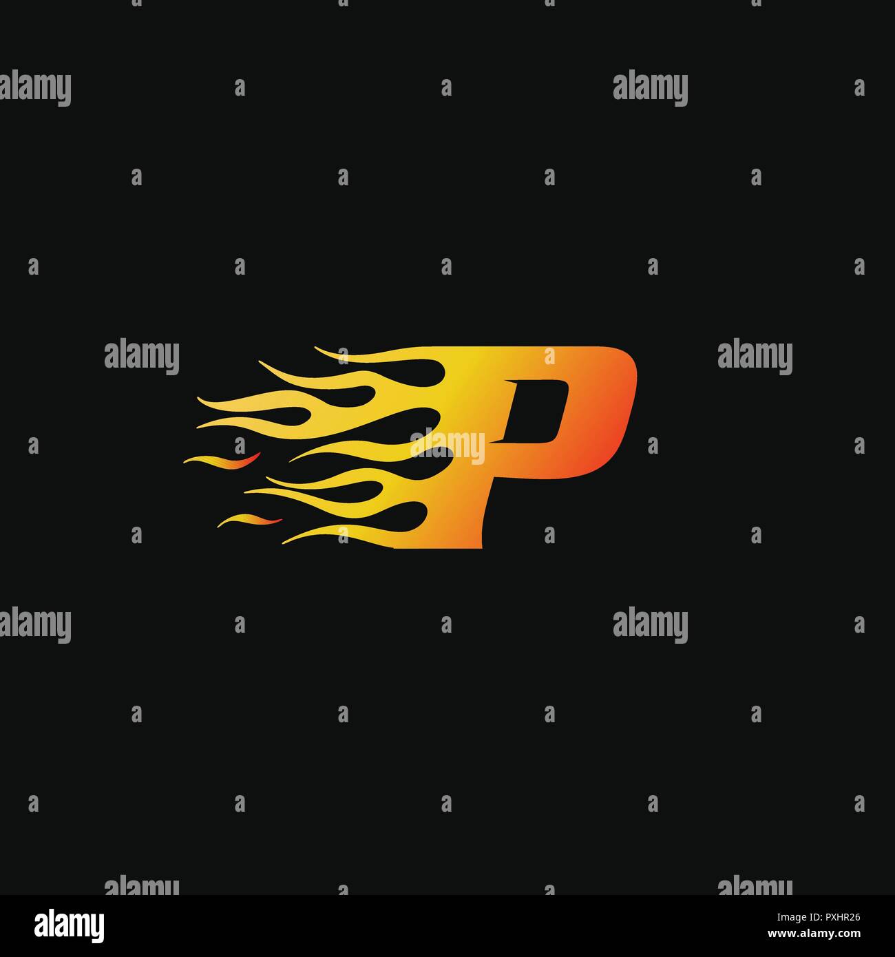 letter Burning flame logo design template Stock Vector