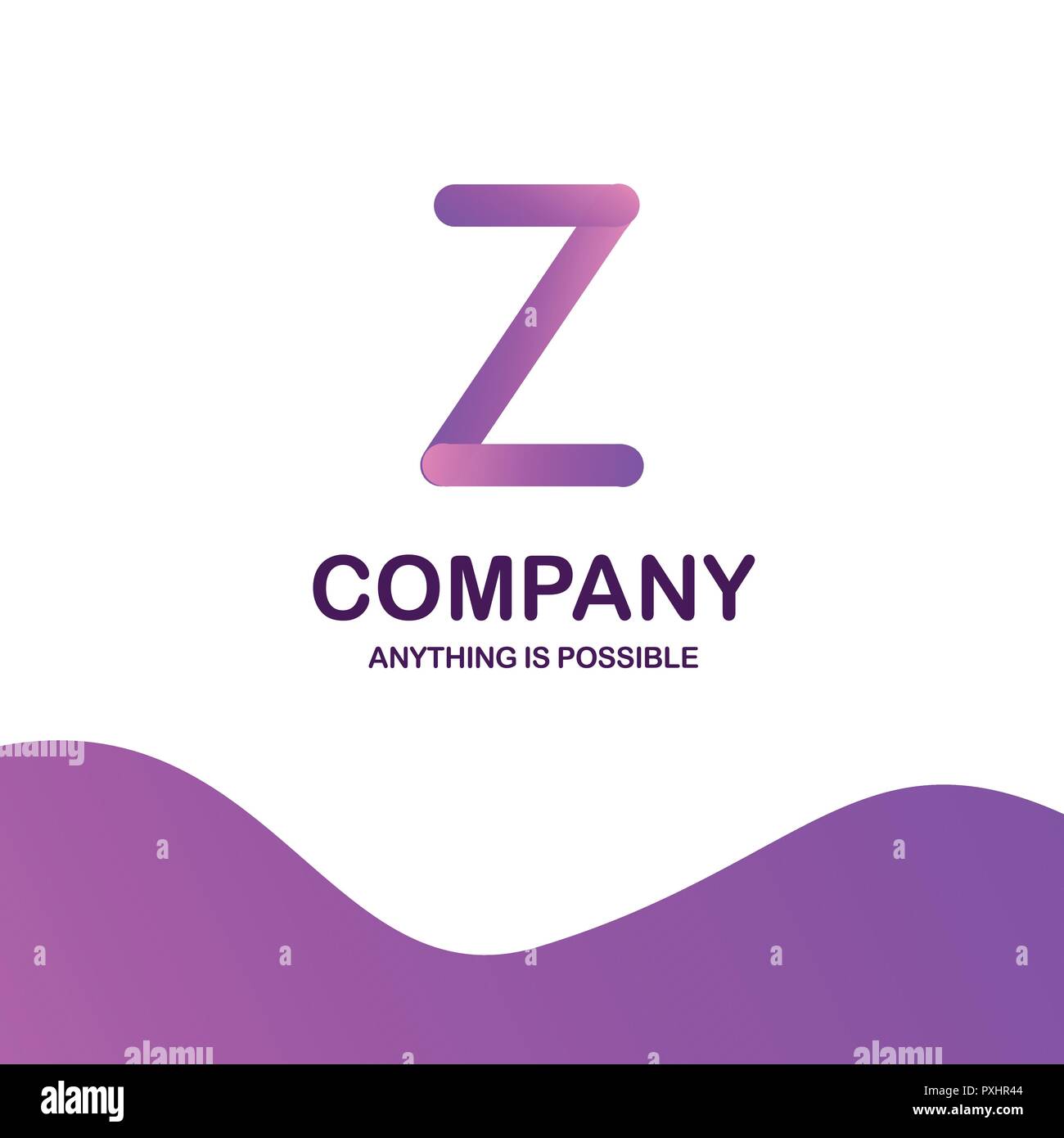 Z company logo design with purple theme vector Stock Vector Image & Art