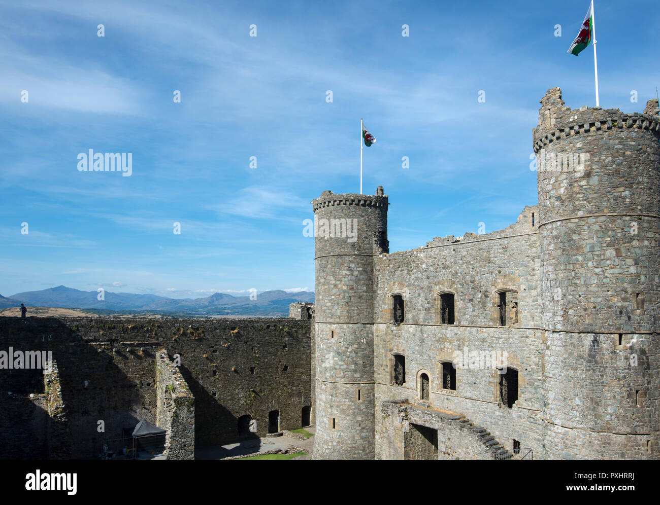 Harlech Castle in Gwynedd, North Wales Stock Photo - Alamy