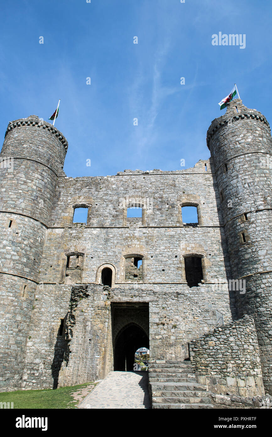 Harlech Castle in Gwynedd, North Wales Stock Photo
