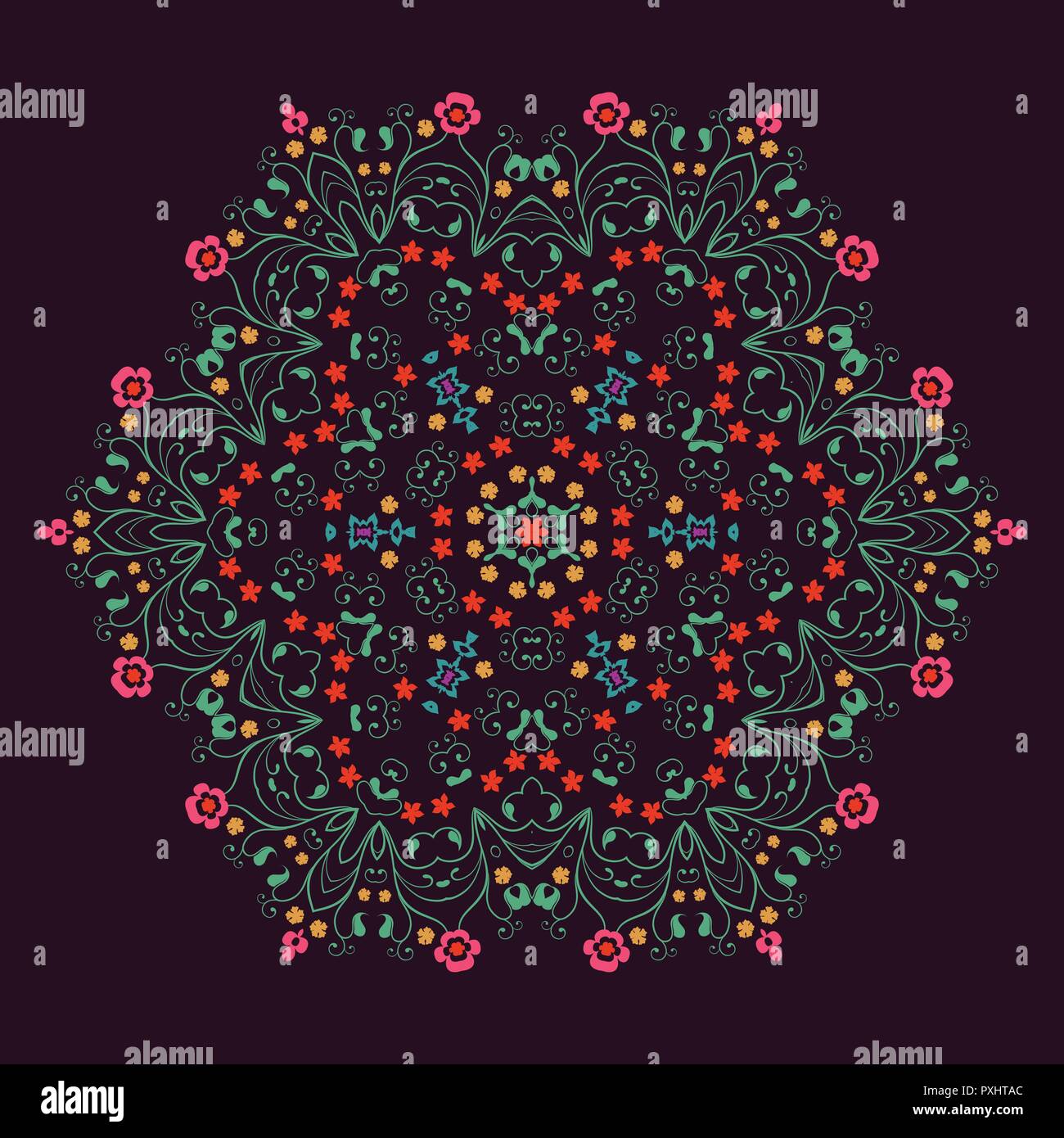 Mandala, Vector Mandala, floral mandala, flower mandala, oriental mandala, coloring mandala. Oriental pattern, vector illustration. Islam, Arabic, Ind Stock Vector
