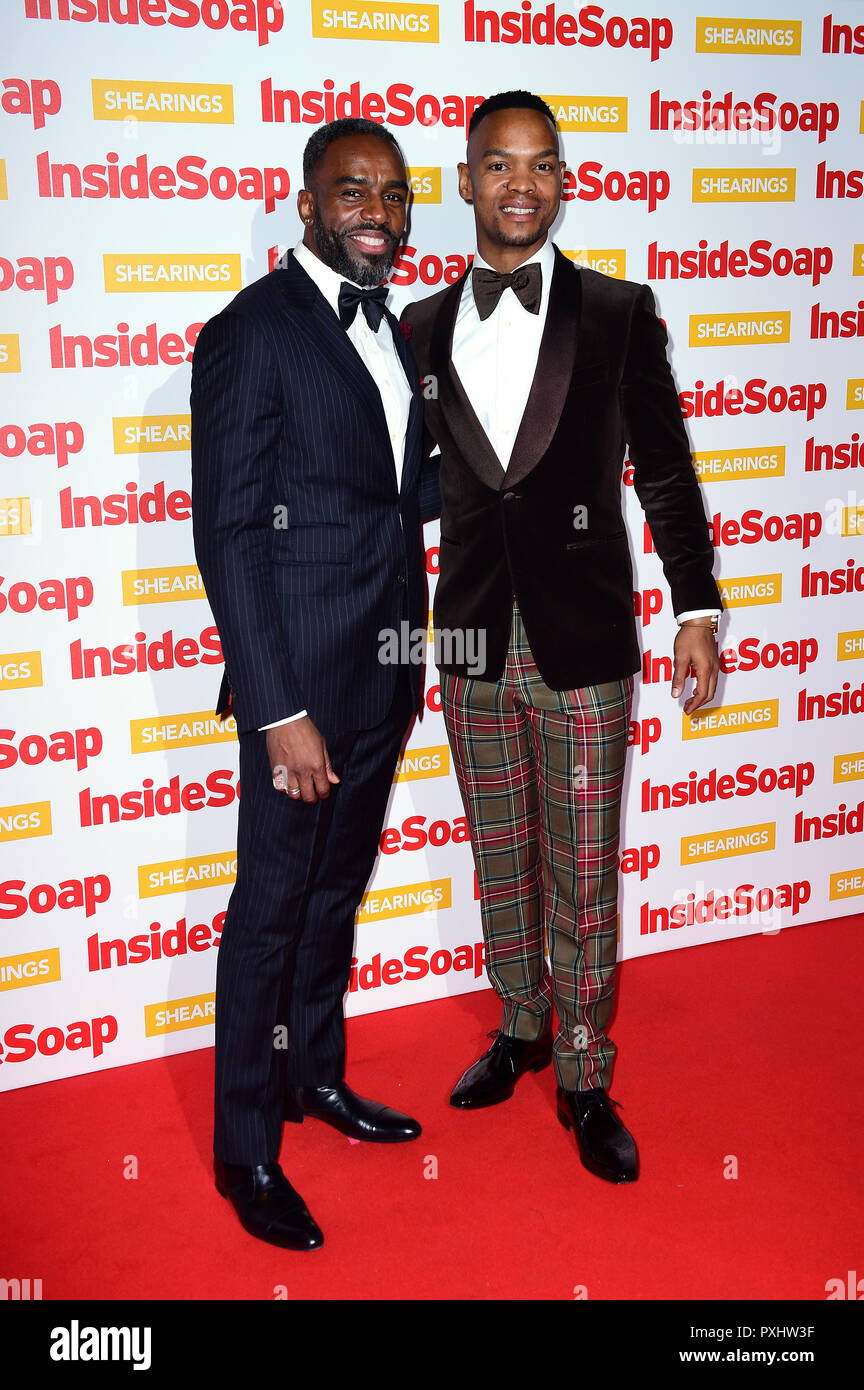 Charles Venn and Johannes Radebe attending the Inside Soap Awards 2018 held at 100 Wardour Street, Soho, London. Stock Photo