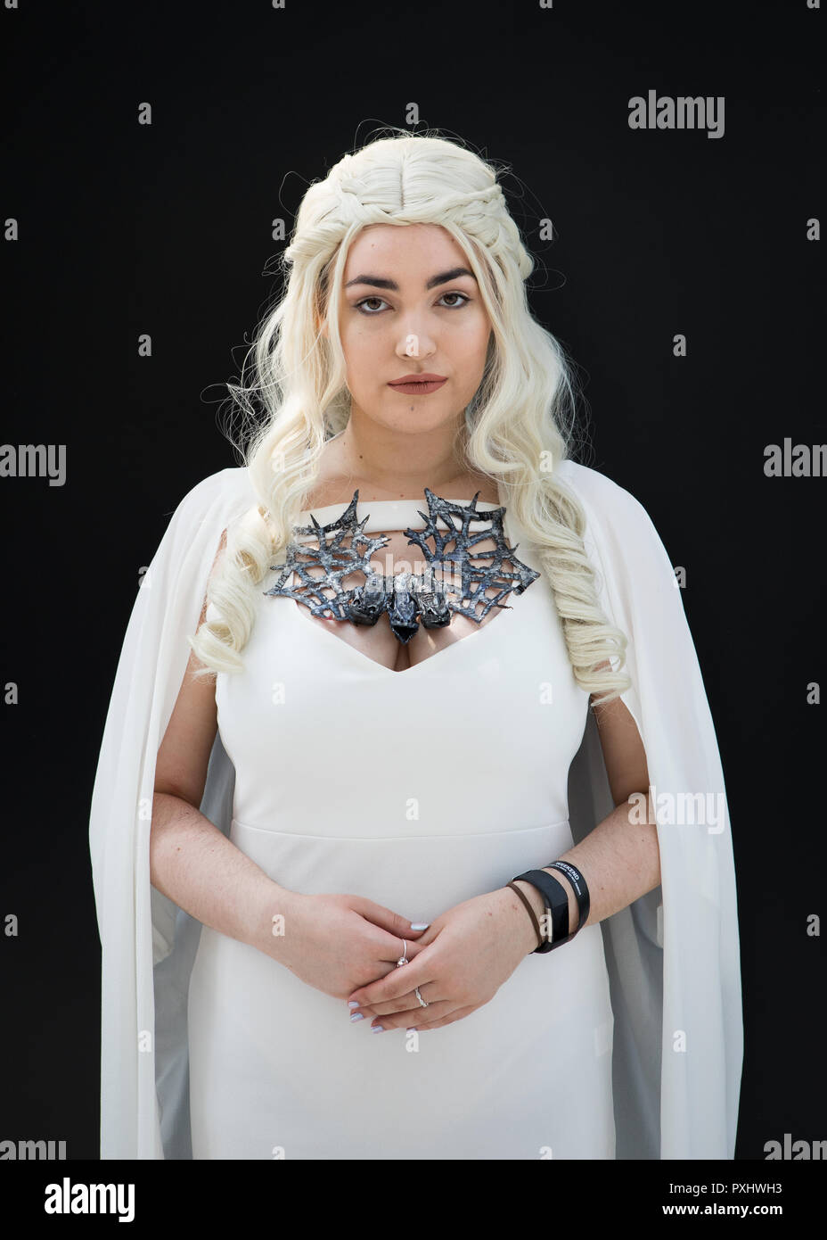 Cosplay fans dress as their favourite characters at the MCM London Comic Com which takes place at London's Excel Centre. Stock Photo
