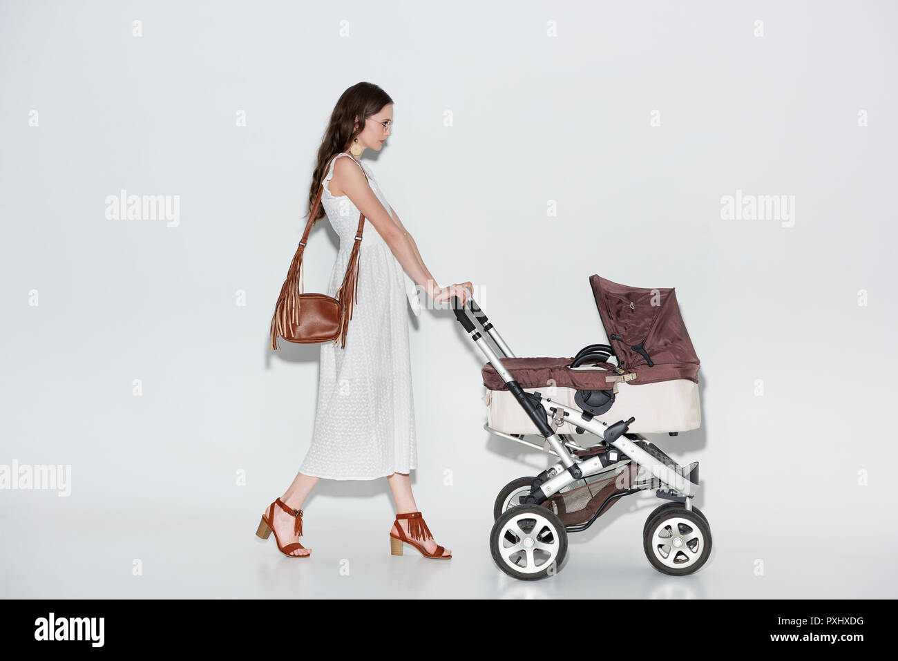walking with baby in stroller