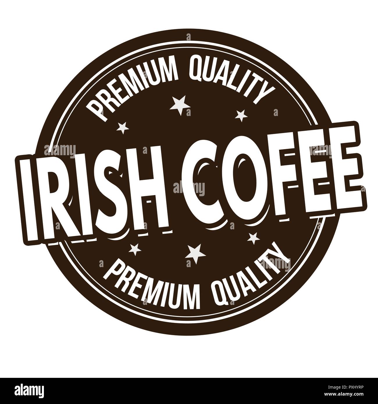 Irish coffee sign or stamp on white background, vector illustration