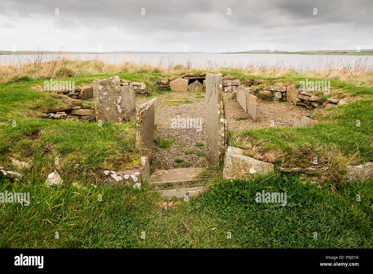 Barnhouse neolithic settlement Orkney Stock Photo