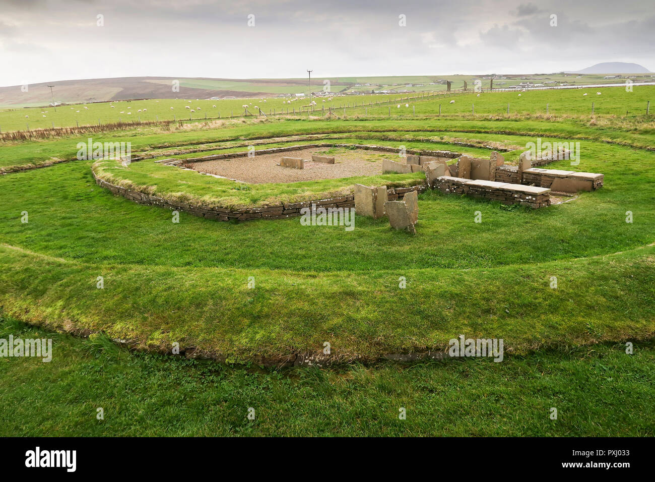 Barnhouse neolithic settlement Orkney Stock Photo