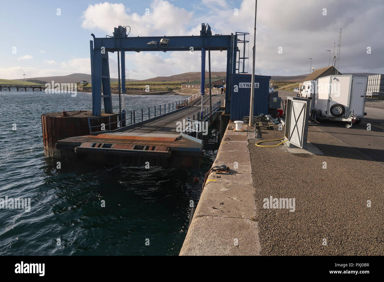Ferry dock at Lyness on Hoy, Orkney Islands Stock Photo