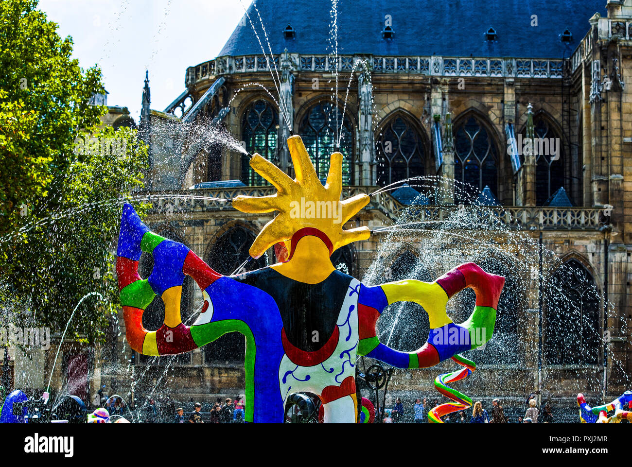 France Paris, les Halles, the fountain made by J.Tinguely and dedicated to Stravinsky Stock Photo