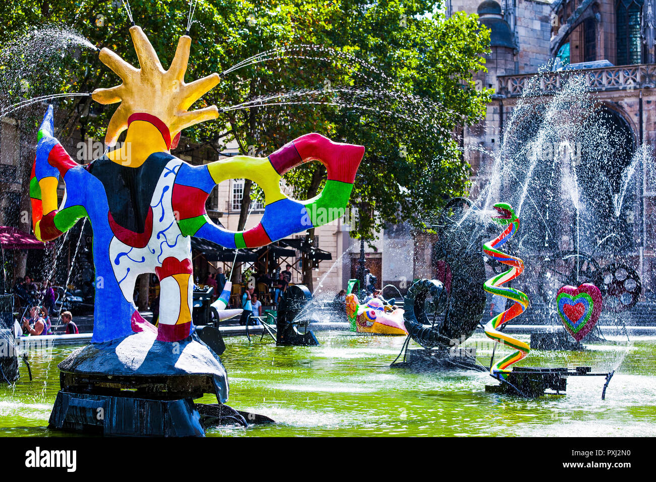 France Paris, les Halles, the fountain made by J.Tinguely and dedicated to Stravinsky Stock Photo