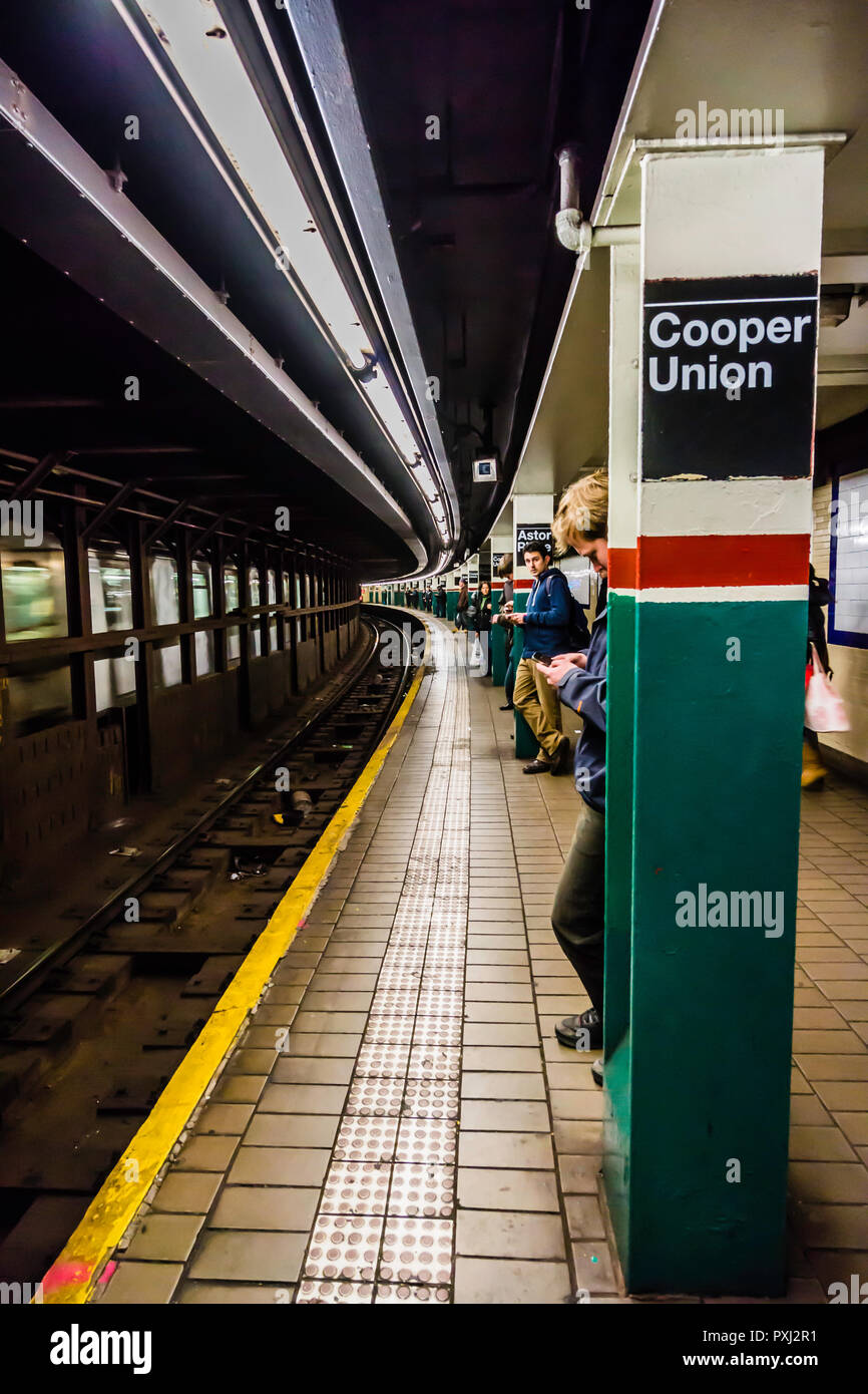 Astor Place – Cooper Union Subway Station Manhattan   New York, New York, USA Stock Photo
