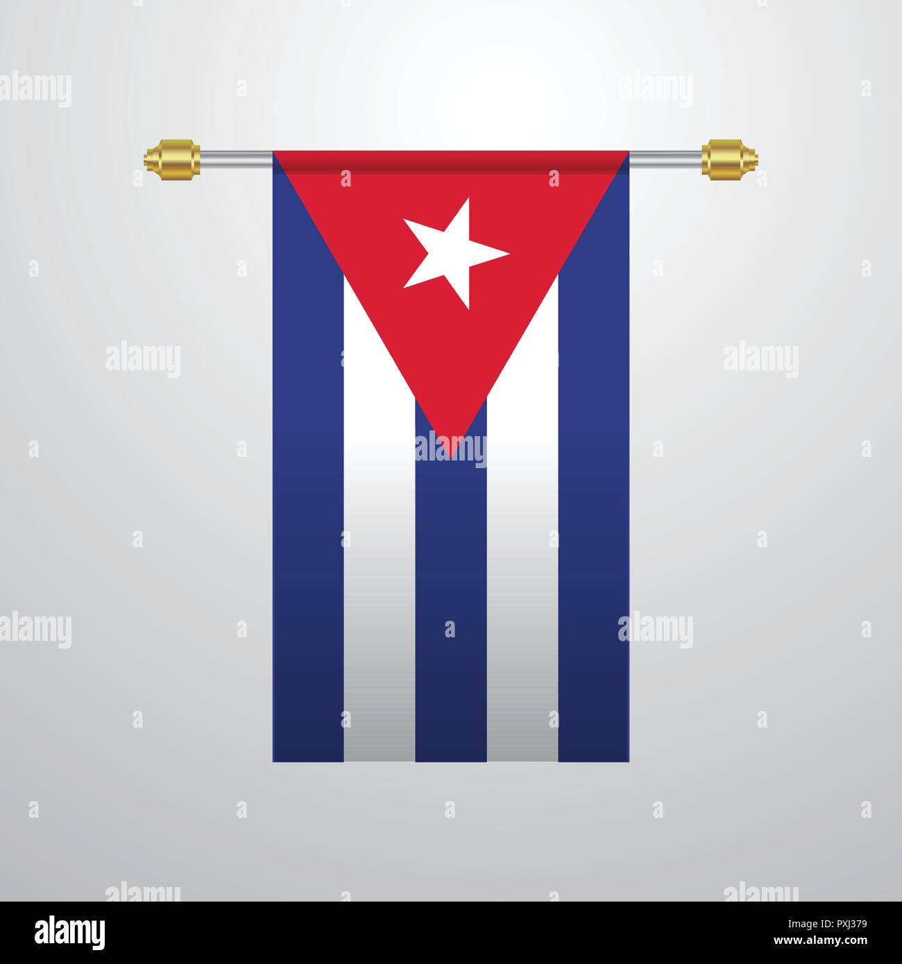 Cuba hanging Flag Stock Vector