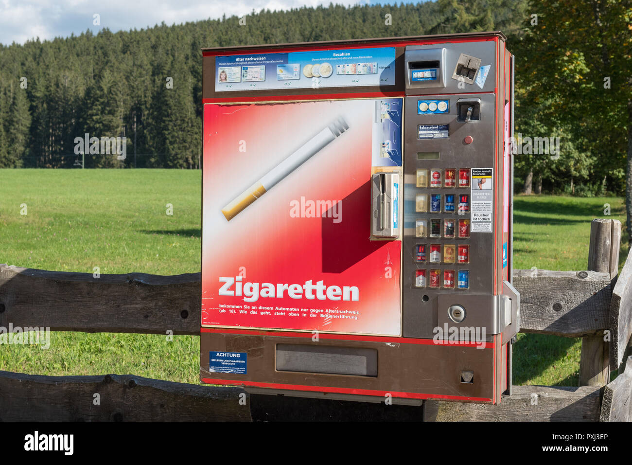 cigarette vending machine in the tourist village of Titisee-Neustadt,  Germany Stock Photo
