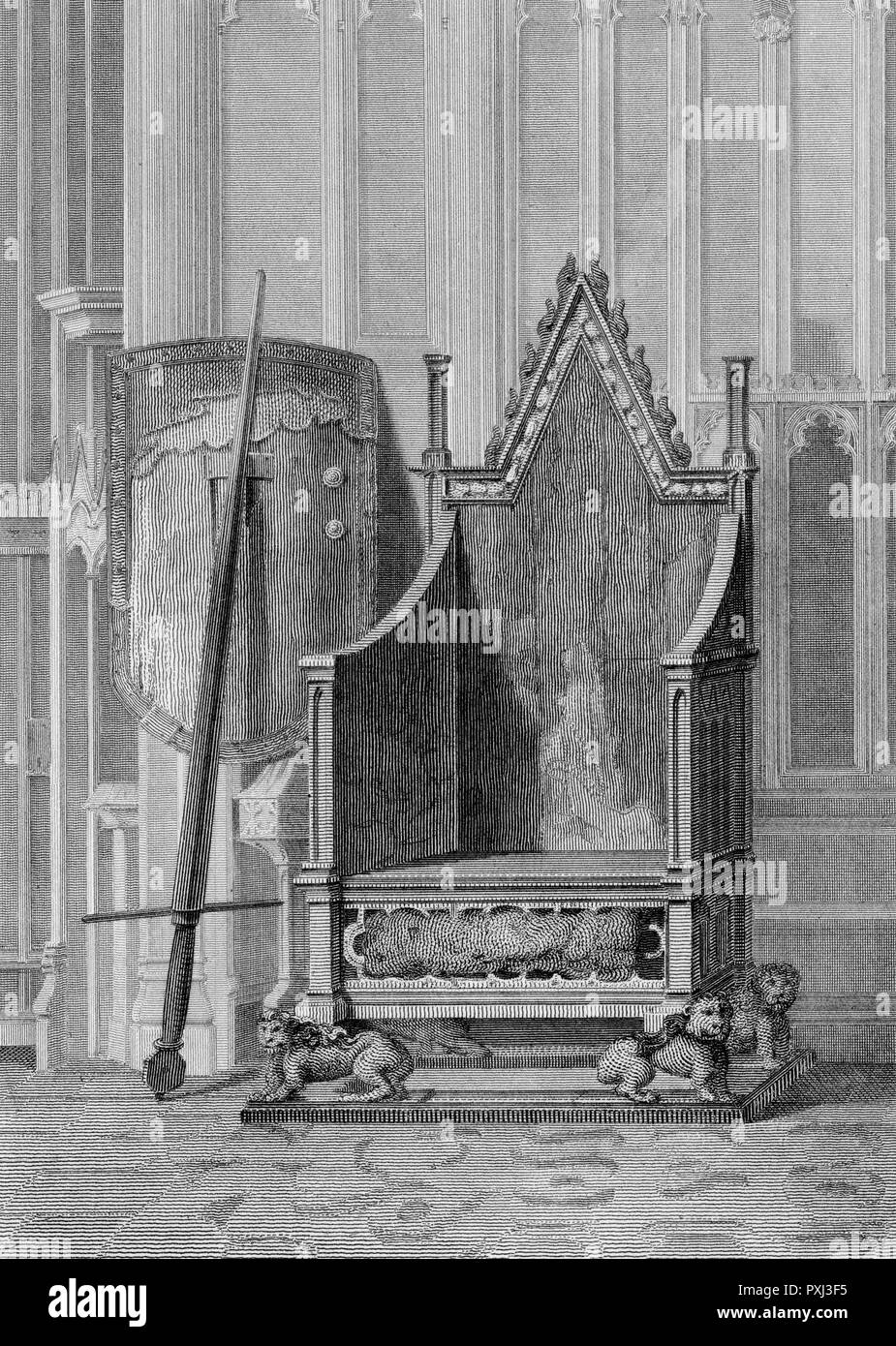 Coronation Chair, Westminster Abbey Stock Photo