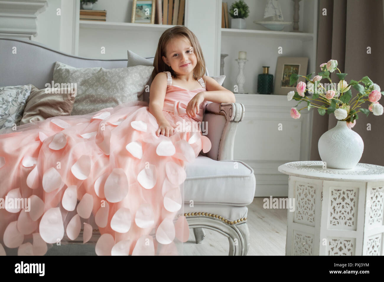 Child girl in pink dress hi-res stock photography and images - Alamy