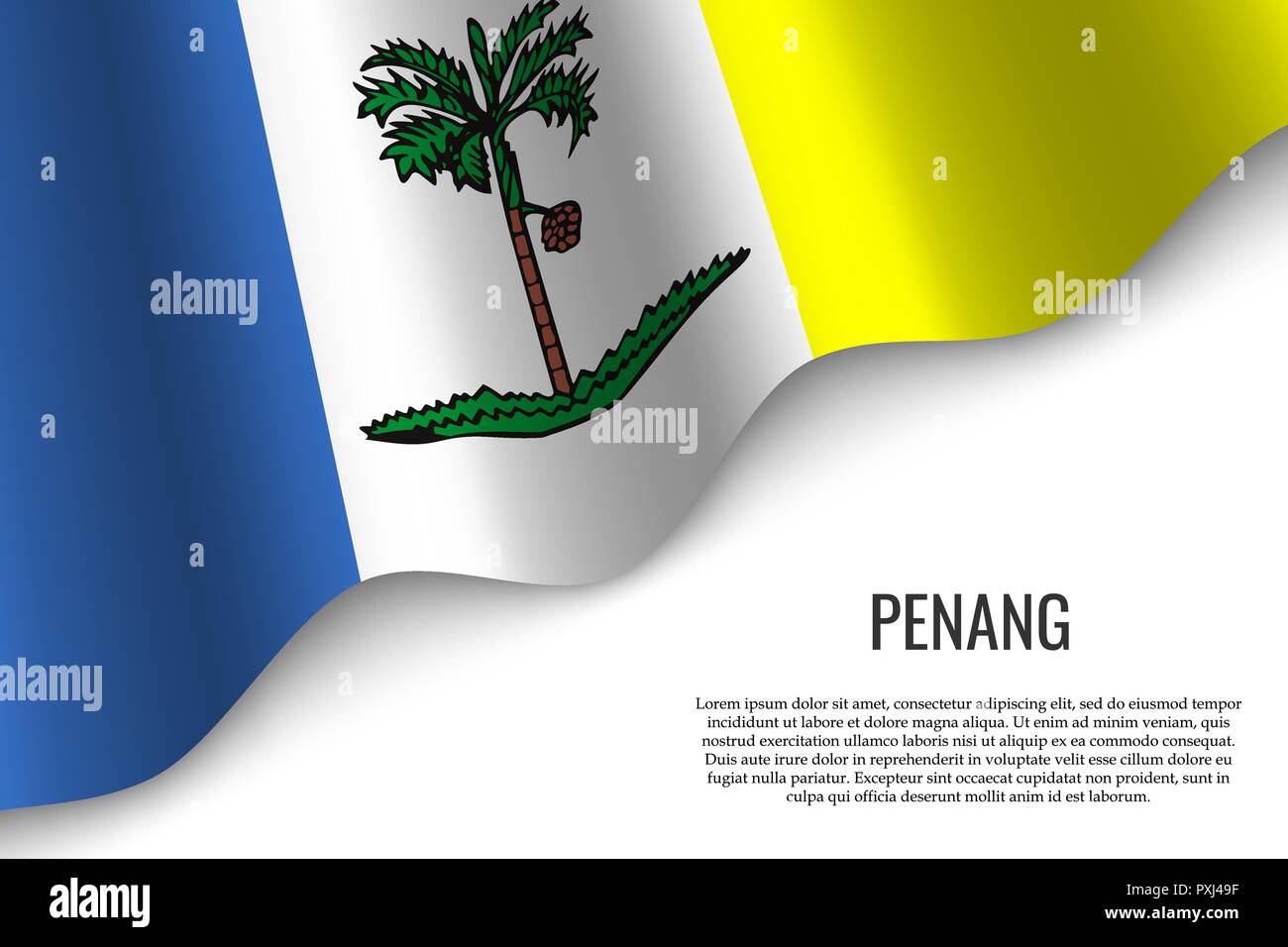 Waving Flag Of Penang Is A Region Of Malaysia On Transparent Background Template For Banner Or Poster Vector Illustration Stock Vector Image Art Alamy