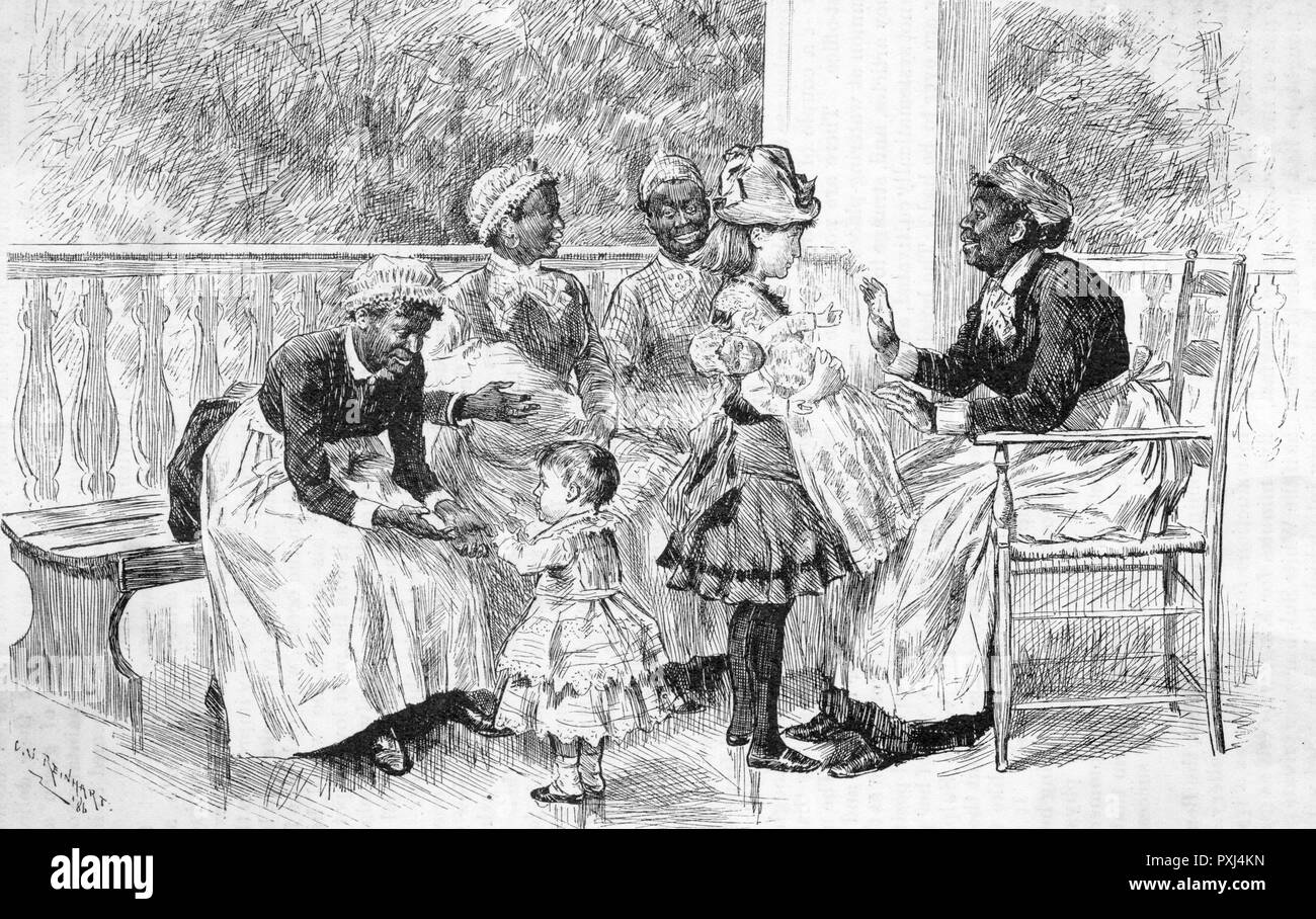 Black nannies in America, 1886 Stock Photo