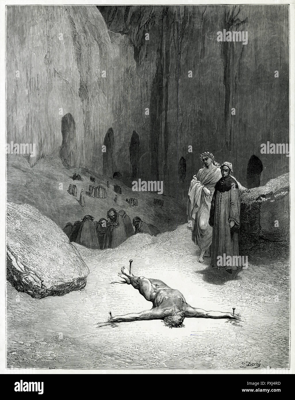 Dante and Virgil looking into the inferno, 1863 - Stock Image - C045/4482 -  Science Photo Library