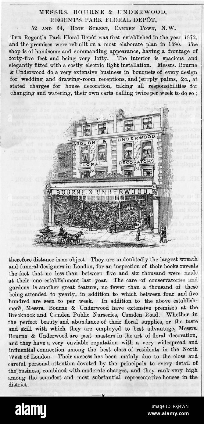 BOURNE & UNDERWOOD FLORIST Stock Photo Alamy