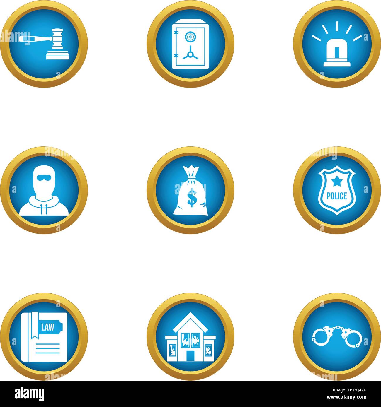 Dibs icons set, flat style Stock Vector