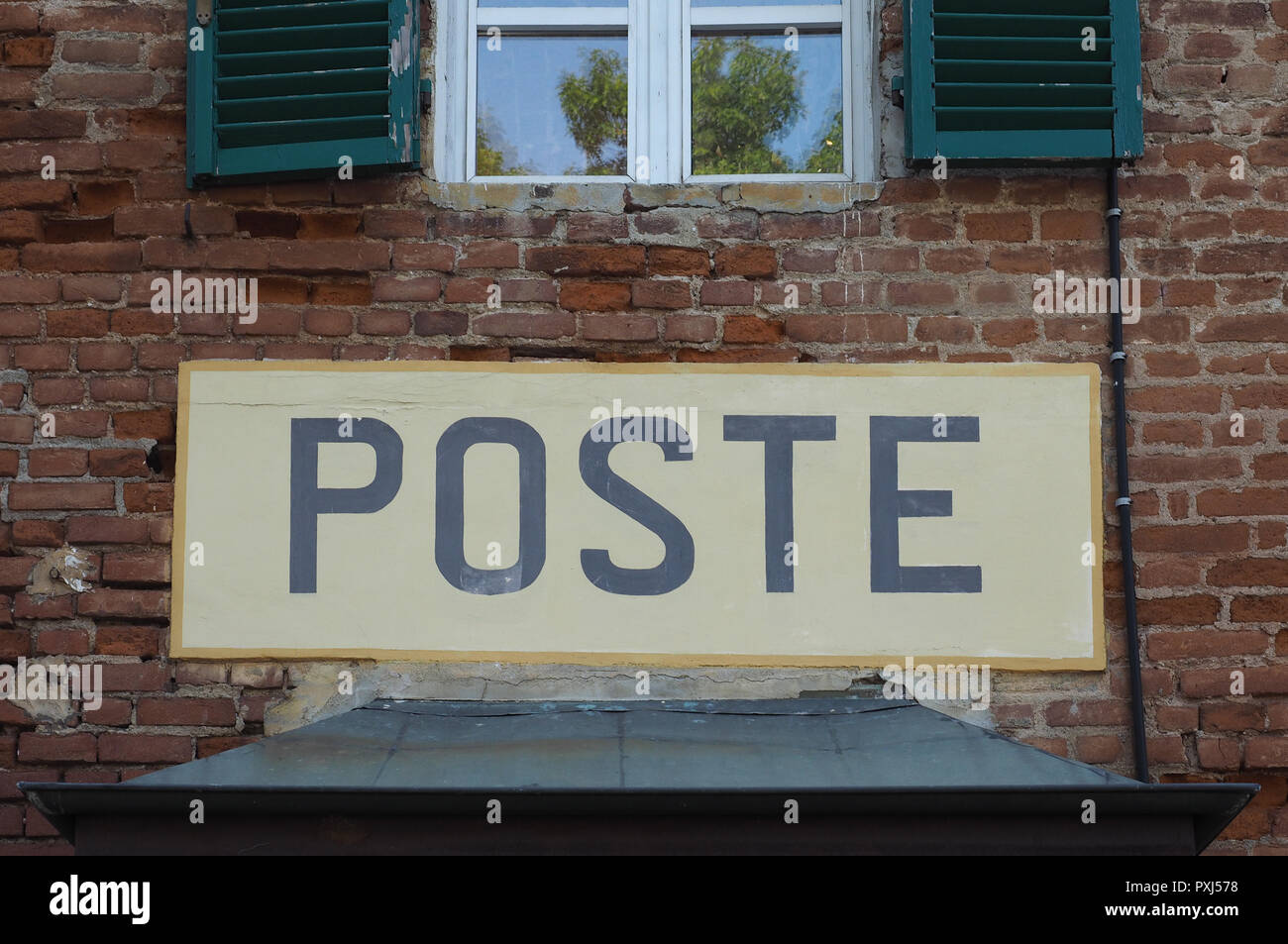 Vintage poste sign (meaning Post Office in Italian Stock Photo Alamy
