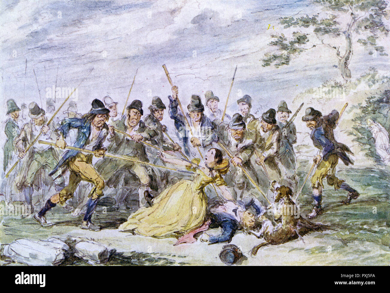 Rebels murder George Crawford and his grand-daughter. Date: 24 May 1798 Stock Photo - Alamy
