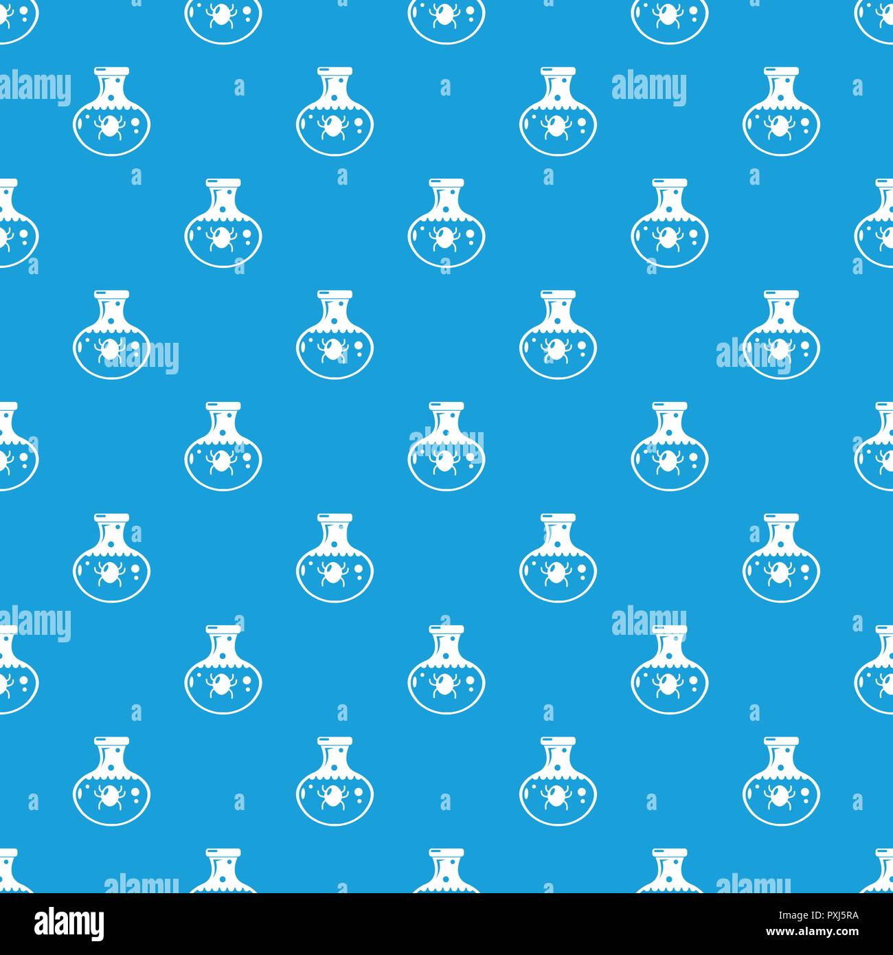Chemical bug pattern vector seamless blue Stock Vector