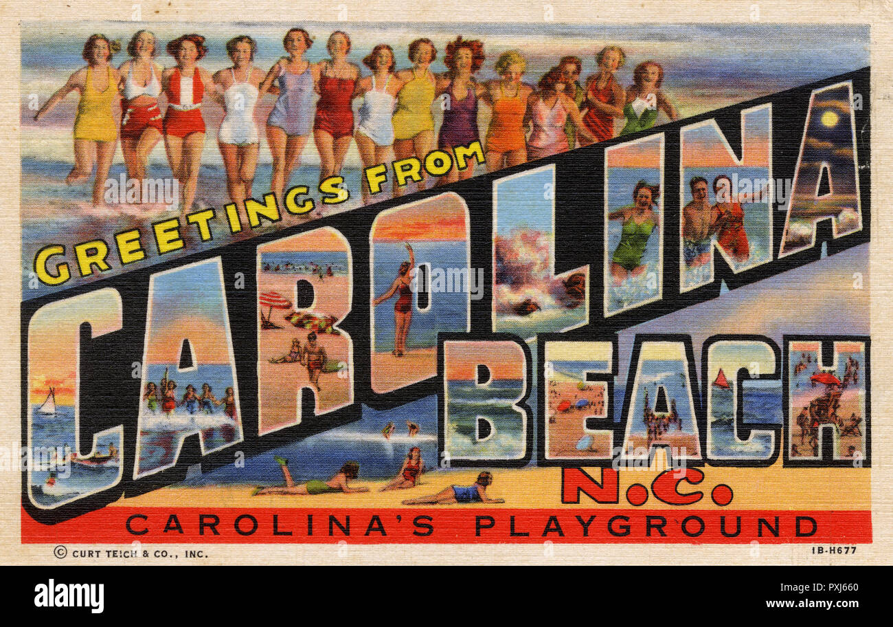 Greetings from Carolina Beach, North Carolina, USA Stock Photo