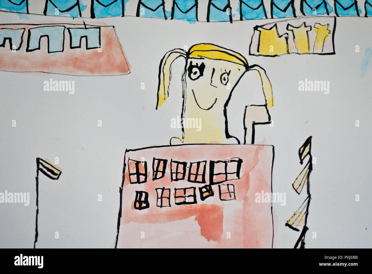 children drawing Stock Photo