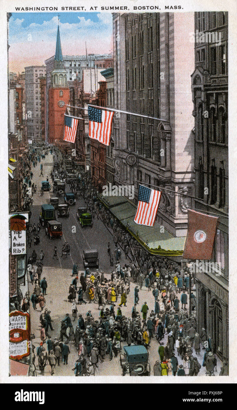 Washington Street - at Summer Street - Boston, Massachusetts Stock Photo