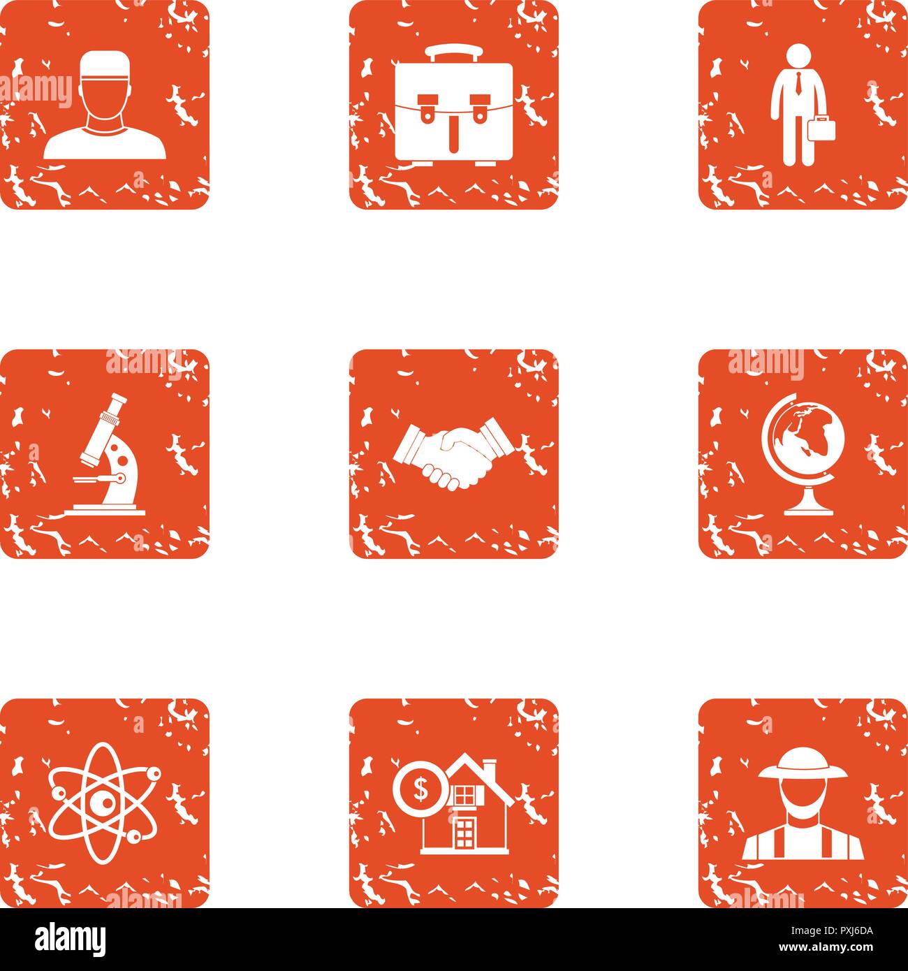 Purpose of the study icons set, grunge style Stock Vector Image & Art