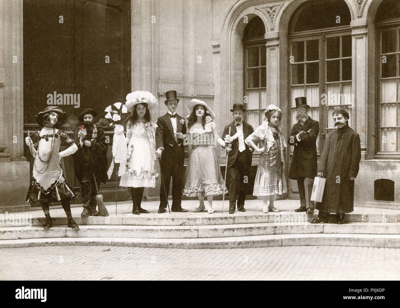 Youthful Parisian Music Hall Revue Company Stock Photo
