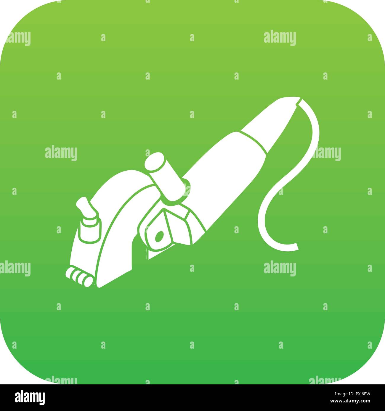 Protect angle grinder icon green vector Stock Vector
