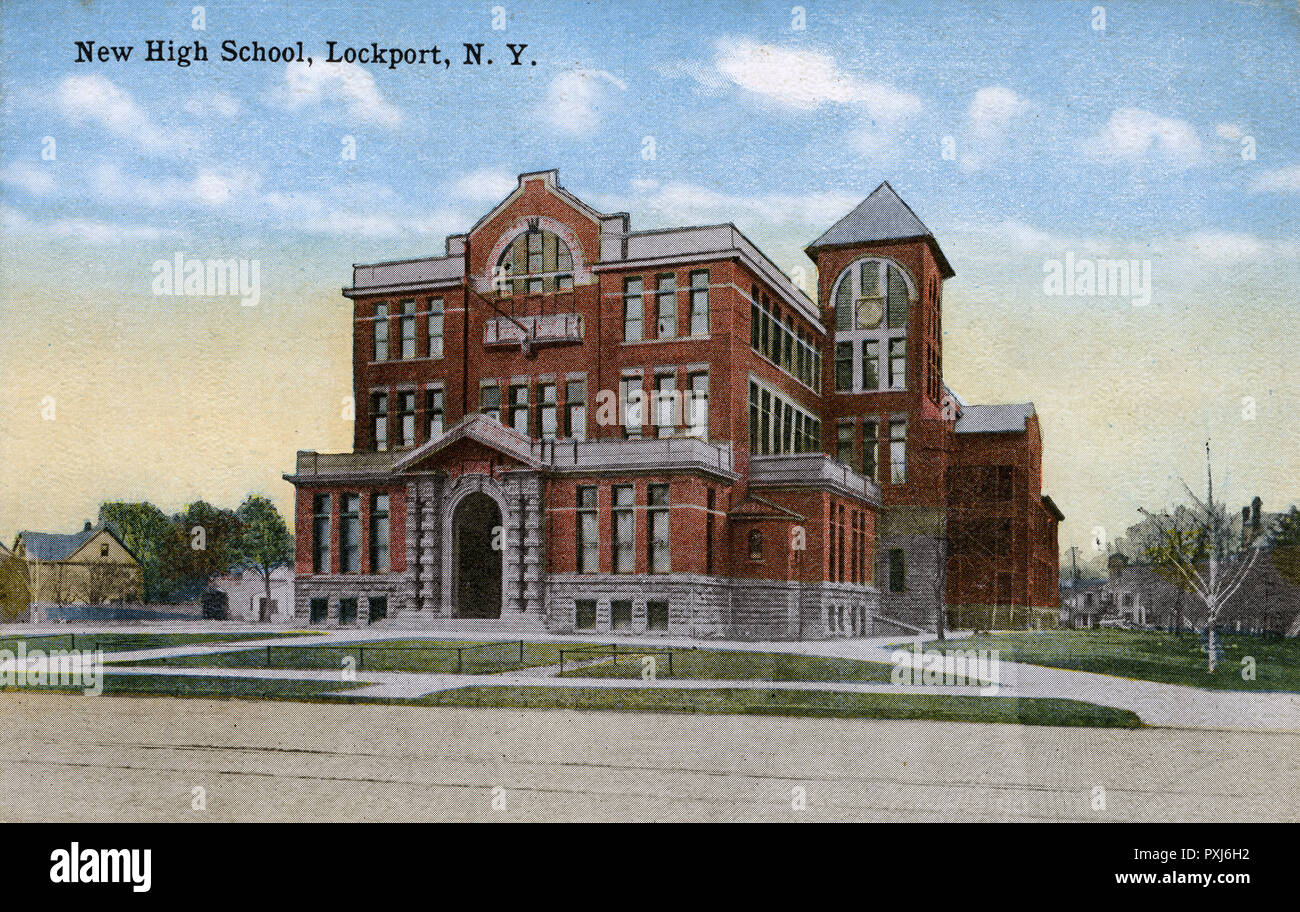 Lockport, Niagara County, New York, USA New High School Stock Photo