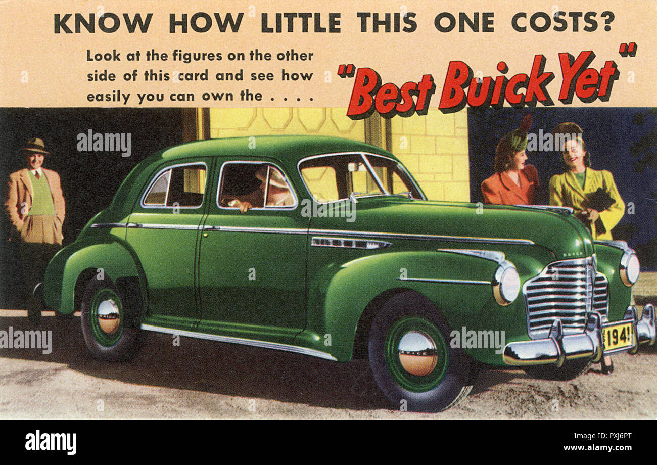 Advertising Promotional card for a new Buick Motor Car Stock Photo